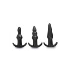 4 Piece Vibrating Anal Plug Set- Black