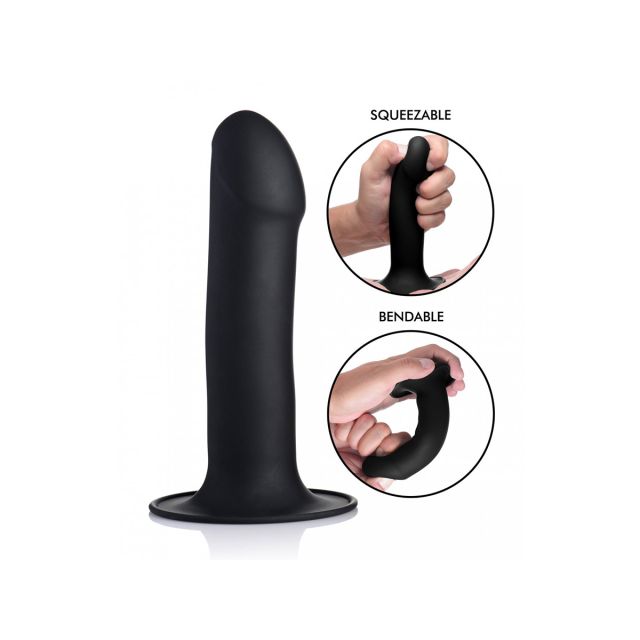 Squeezable Phallic Dildo - Black