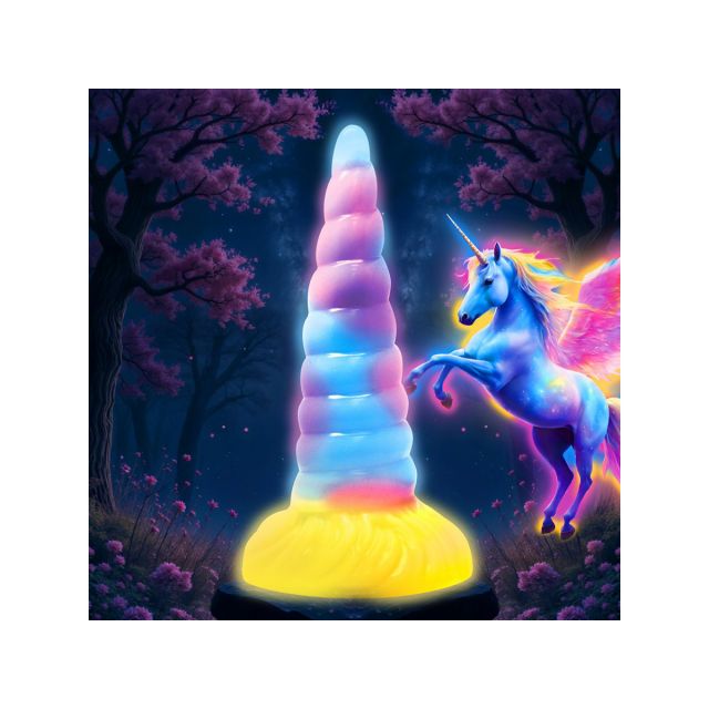Unicorn Glow-in-the-Dark Vibrating Silicone Dildo