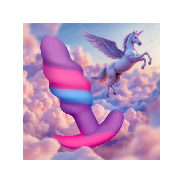 Unicorn Swirl Silicone Butt Plug - Small