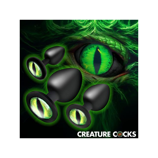 Creature Eyes Green Eye Silicone Butt Plug Set