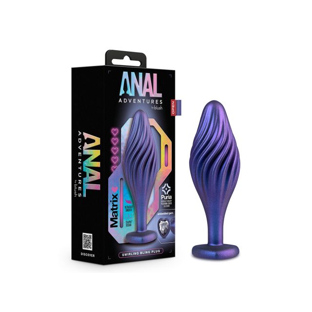Anal Adventures Matrix - Swirling Bling Plug - Sapphire