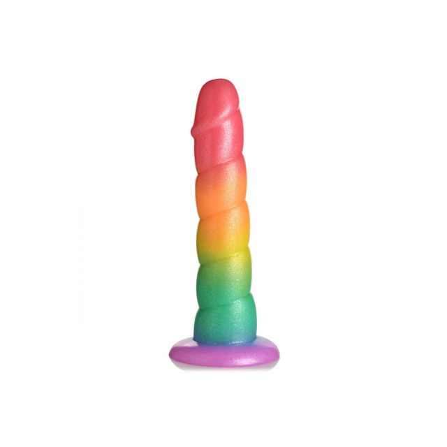 Swirl Rainbow Silicone Dildo