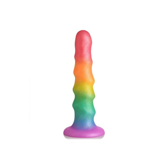 Zigzag Rainbow Silicone Dildo