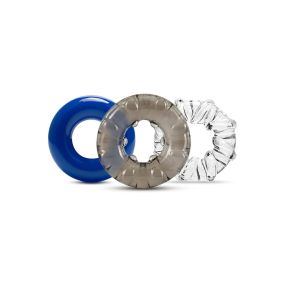 Blush Stay Hard Triple Stretch Cock Rings - Pack of 3
