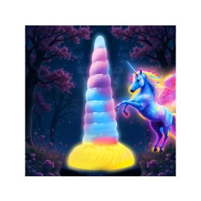 Unicorn Glow-in-the-Dark Vibrating Silicone Dildo