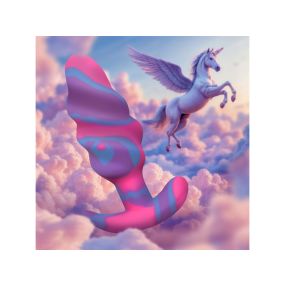 Unicorn Swirl Silicone Butt Plug - Med